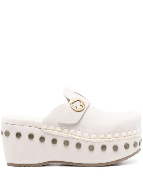 Mou 80mm suede clogs
