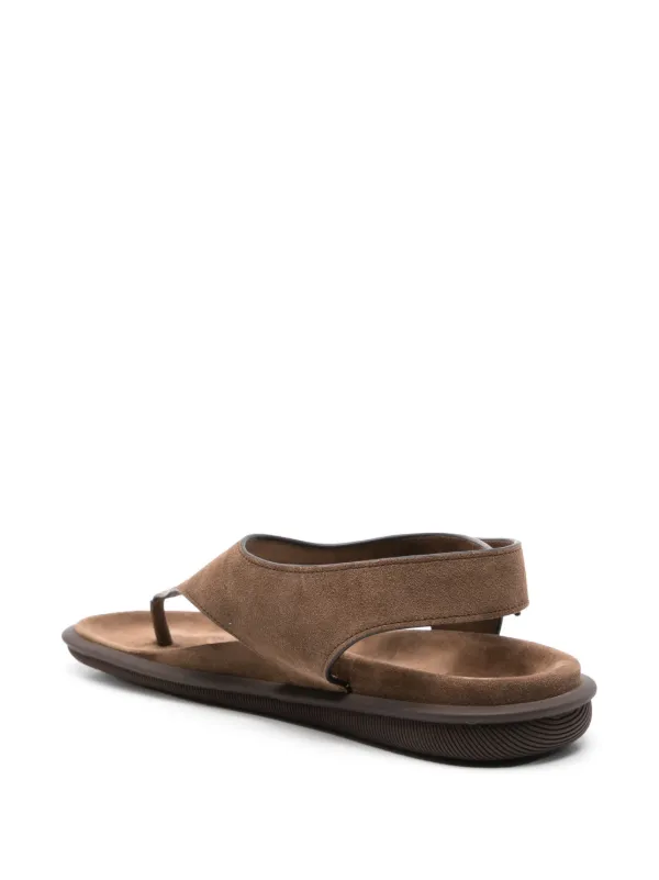 Giorgio Armani sling-back Suede Sandals Brown FARFETCH IN