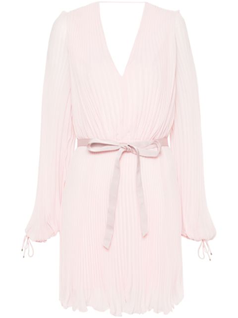 Max Mara fully-pleated chiffon mini dress