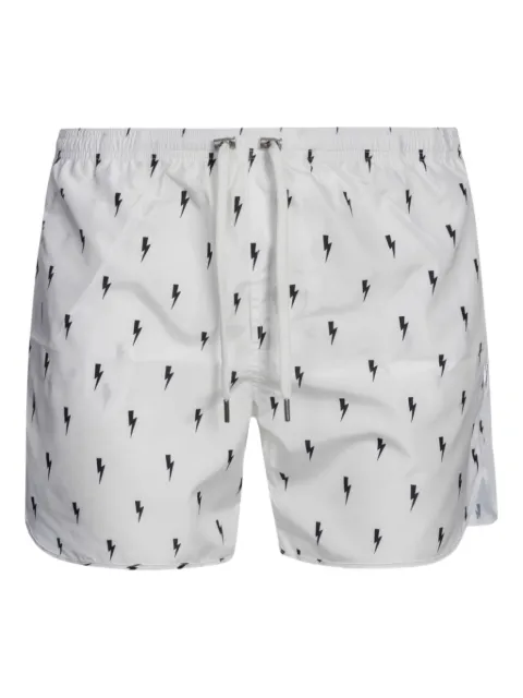 Neil Barrett lightning bolt-print swim shorts