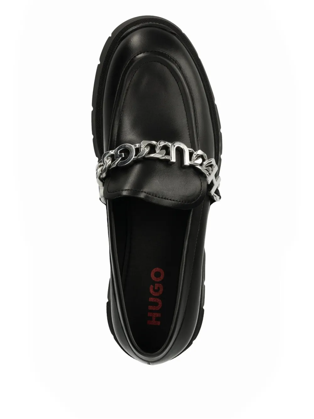 HUGO Leren loafers Zwart