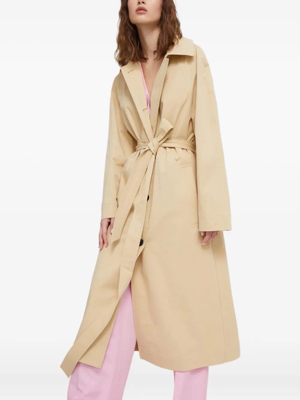 HUGO belted buttonup trench coat | Neutrals | Image 1