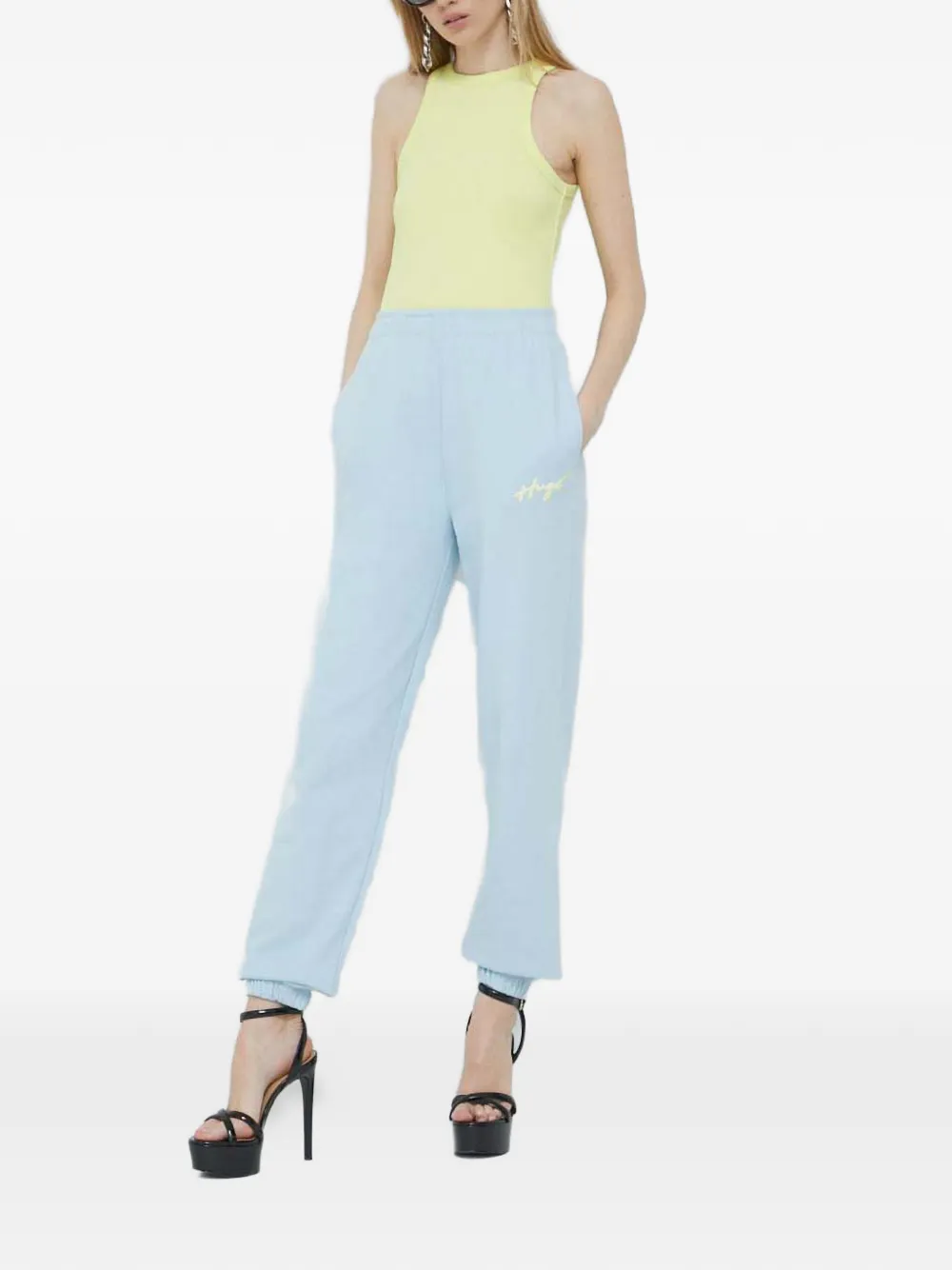 HUGO logo-detail track pants - Blauw