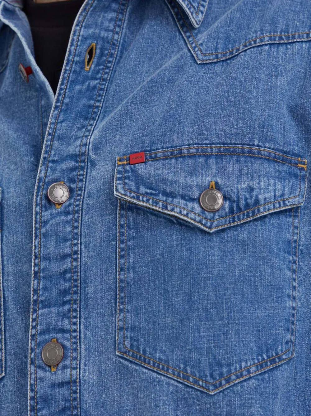 HUGO Overhemd met opgestikte zak Blauw