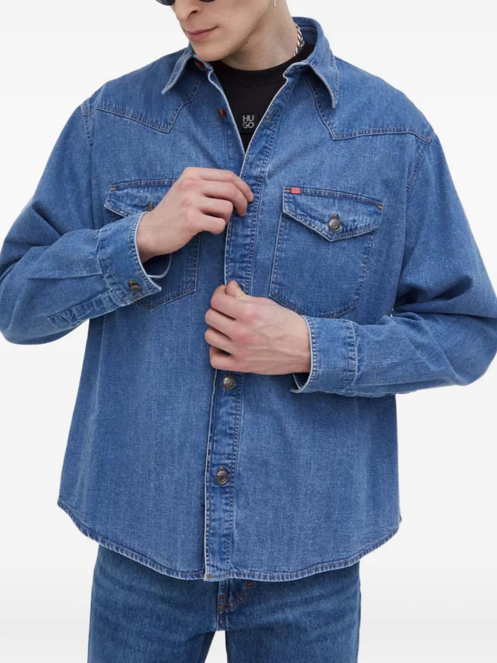 HUGO pocket button-up shirt | Blue | Image 1
