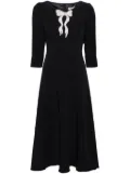 NISSA rhinestoned crepe midi dress - Black