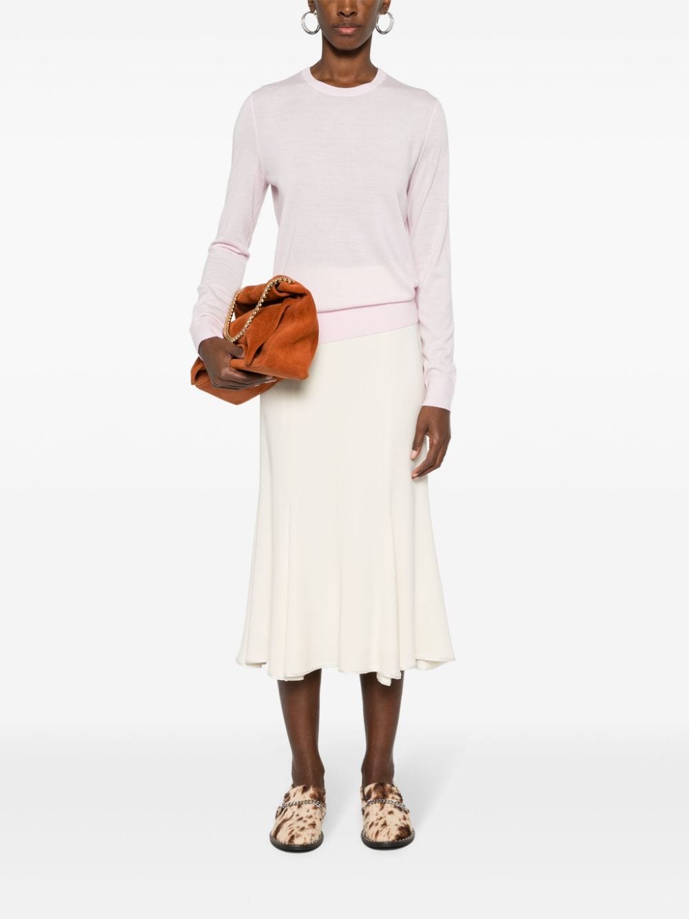 Theory crew-neck knitted jumper Roze