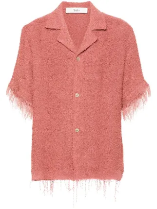 Séfr Fausto Bouclé Shirt | Red | FARFETCH AZ