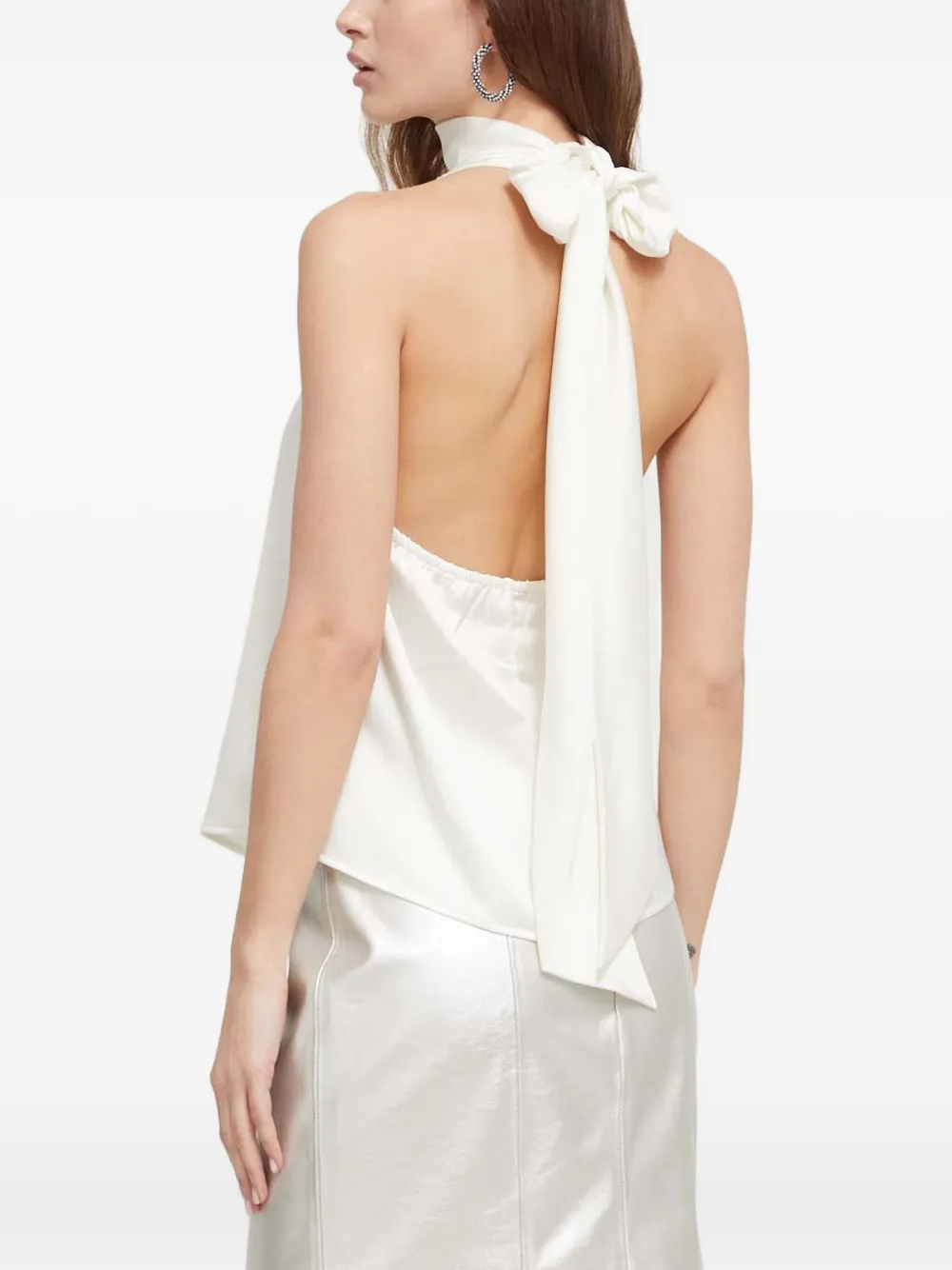 HUGO Carloti top met gestrikte hals Wit