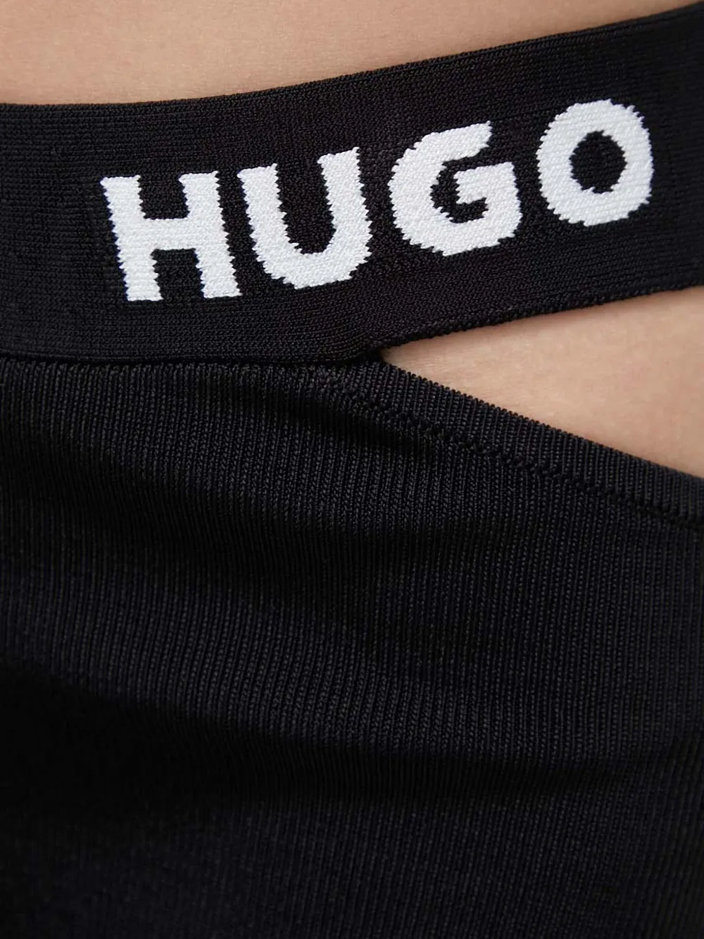 Hugo Boss Logo Cut-out Mini Skirt In Black