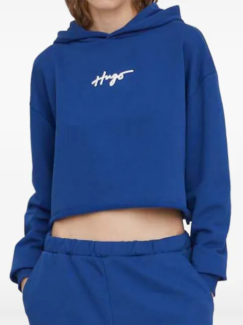 HUGO raw-hem hoodie