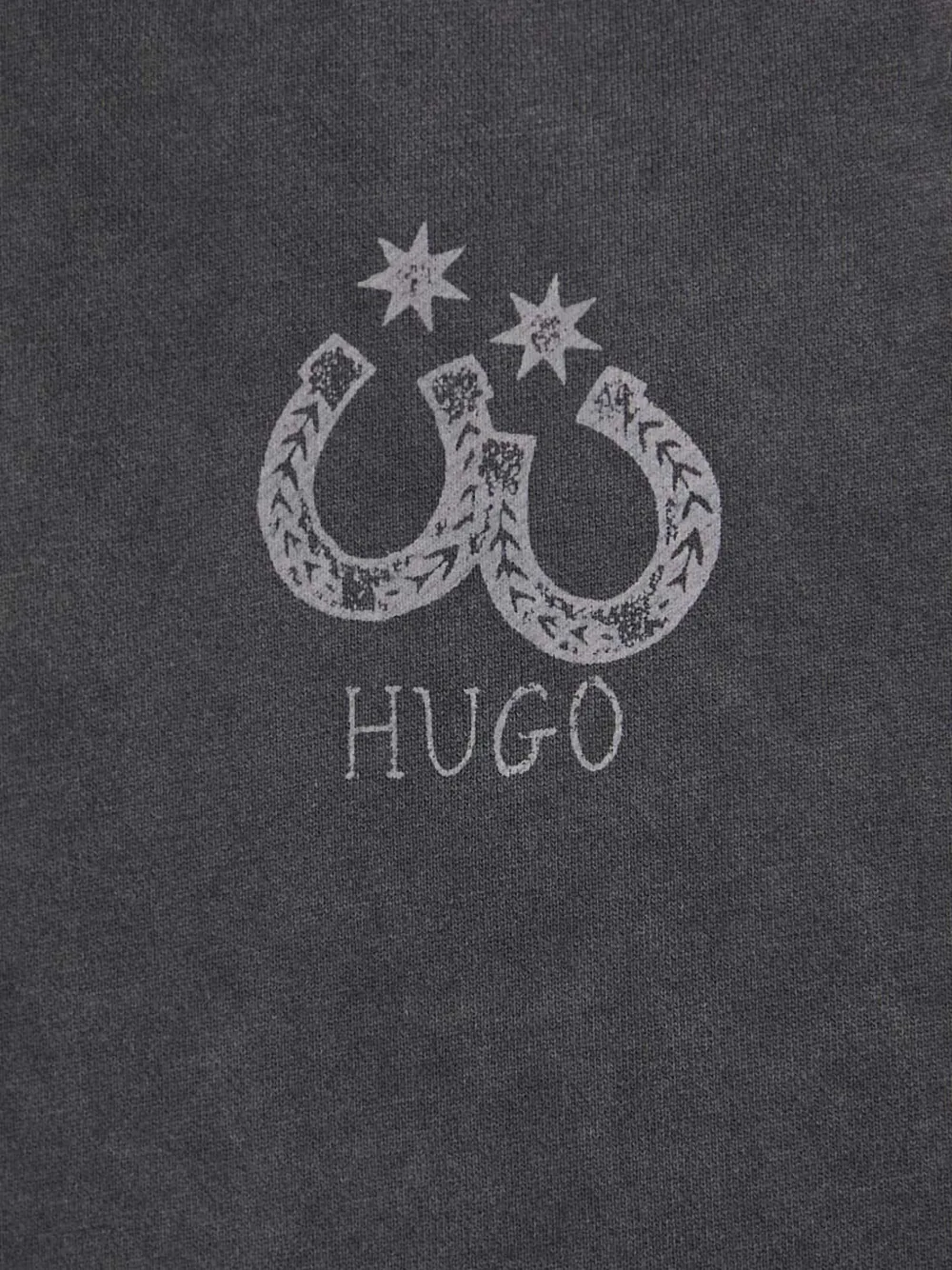 HUGO Hoodie met gerafelde rand Grijs