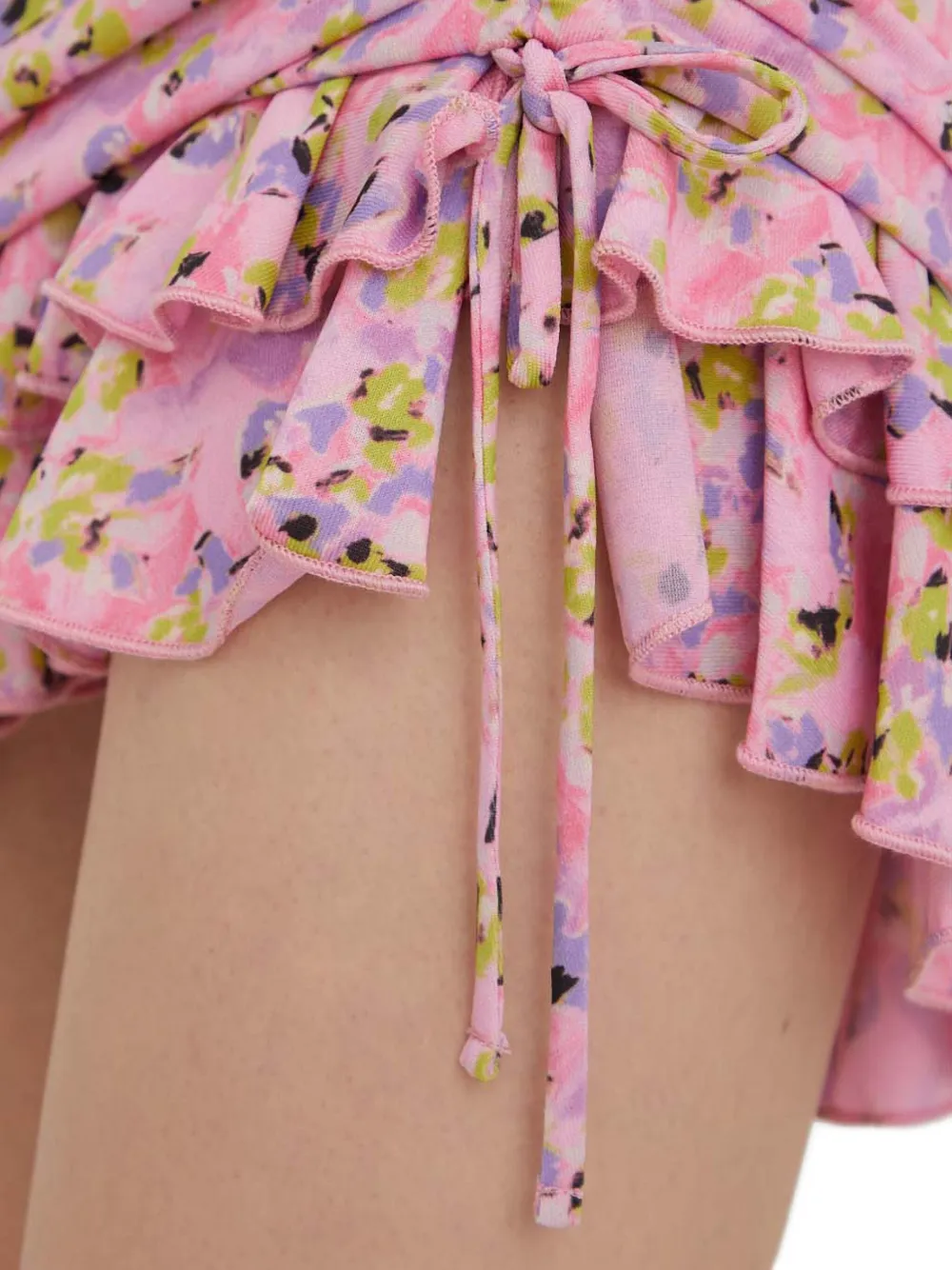 HUGO Mini-rok met ruches en bloemenprint Roze