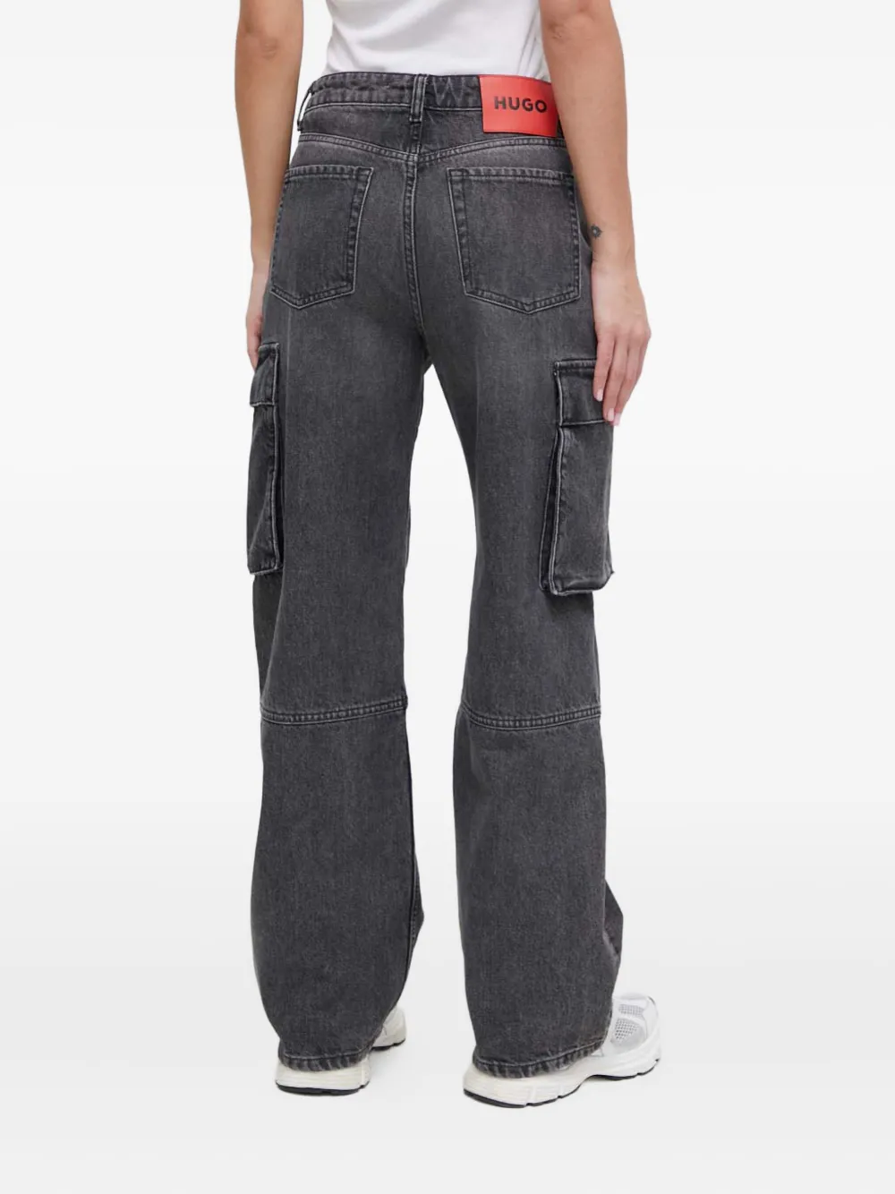 HUGO Cargo jeans met vlakken Grijs
