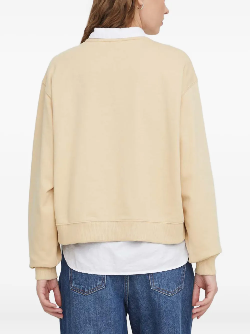 Hugo Boss Logo-embroidered Sweatshirt In Neutral