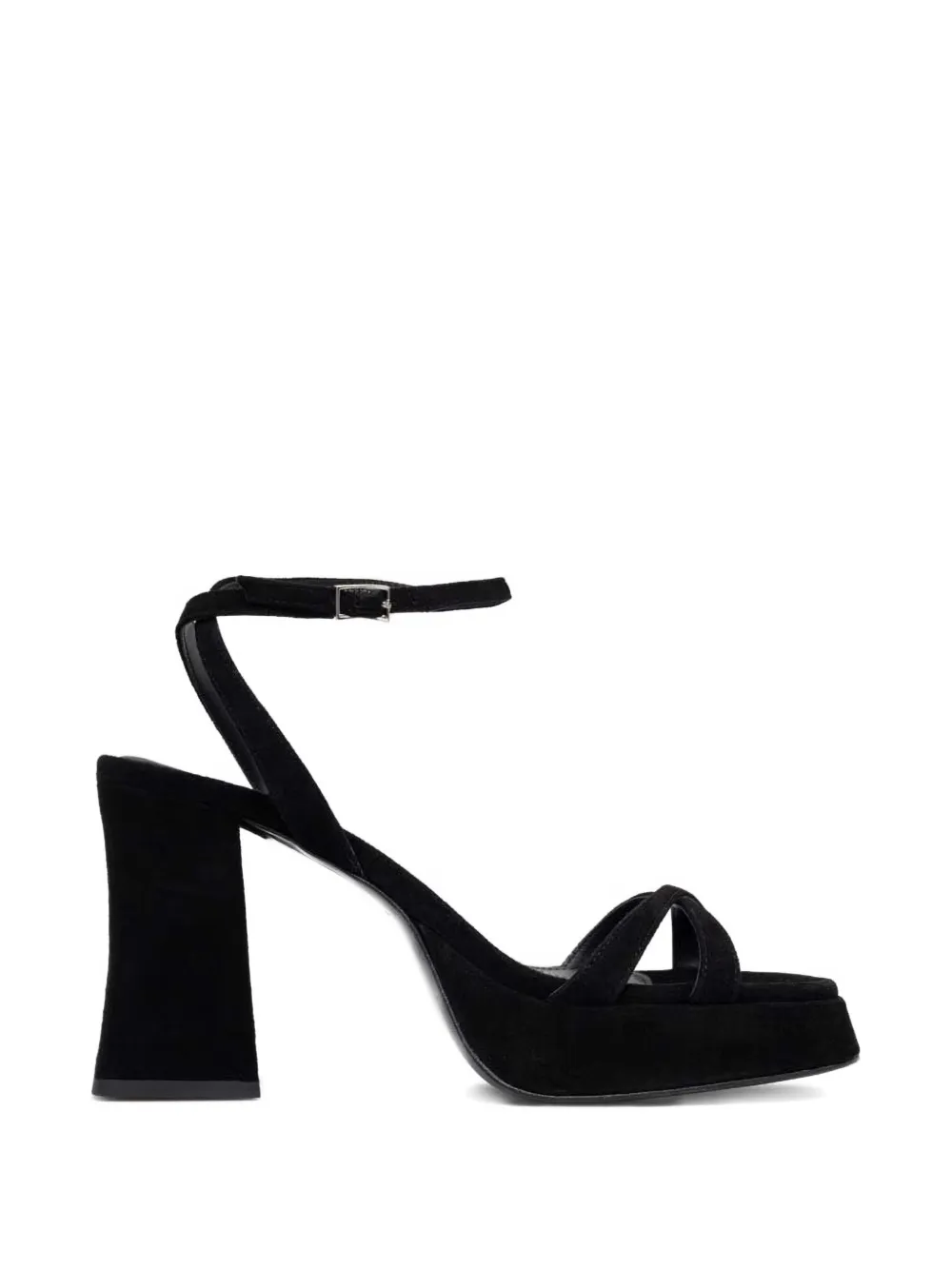 HUGO suede heeled sandals Zwart