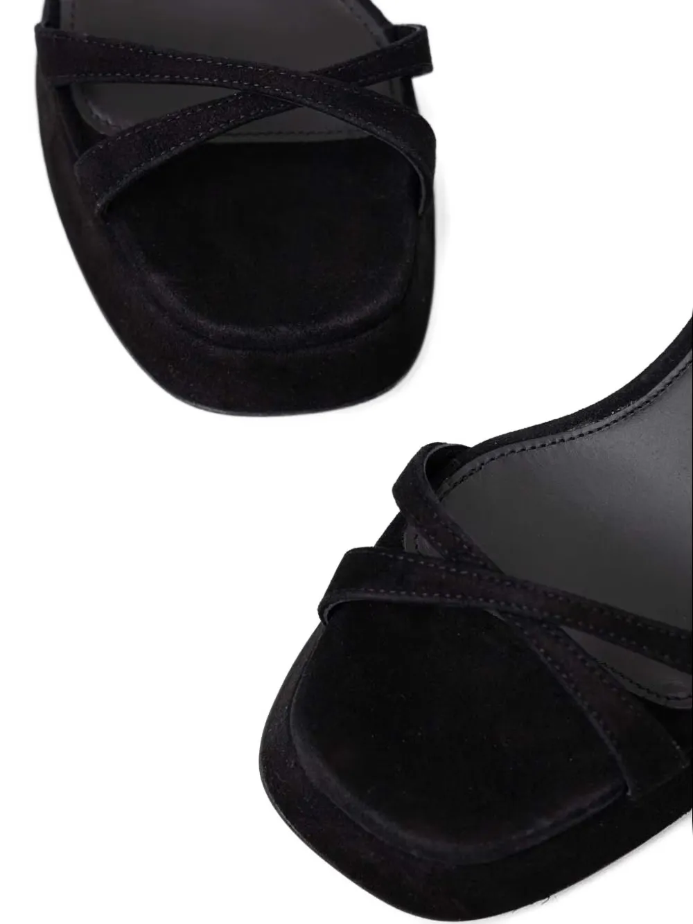 HUGO suede heeled sandals Zwart