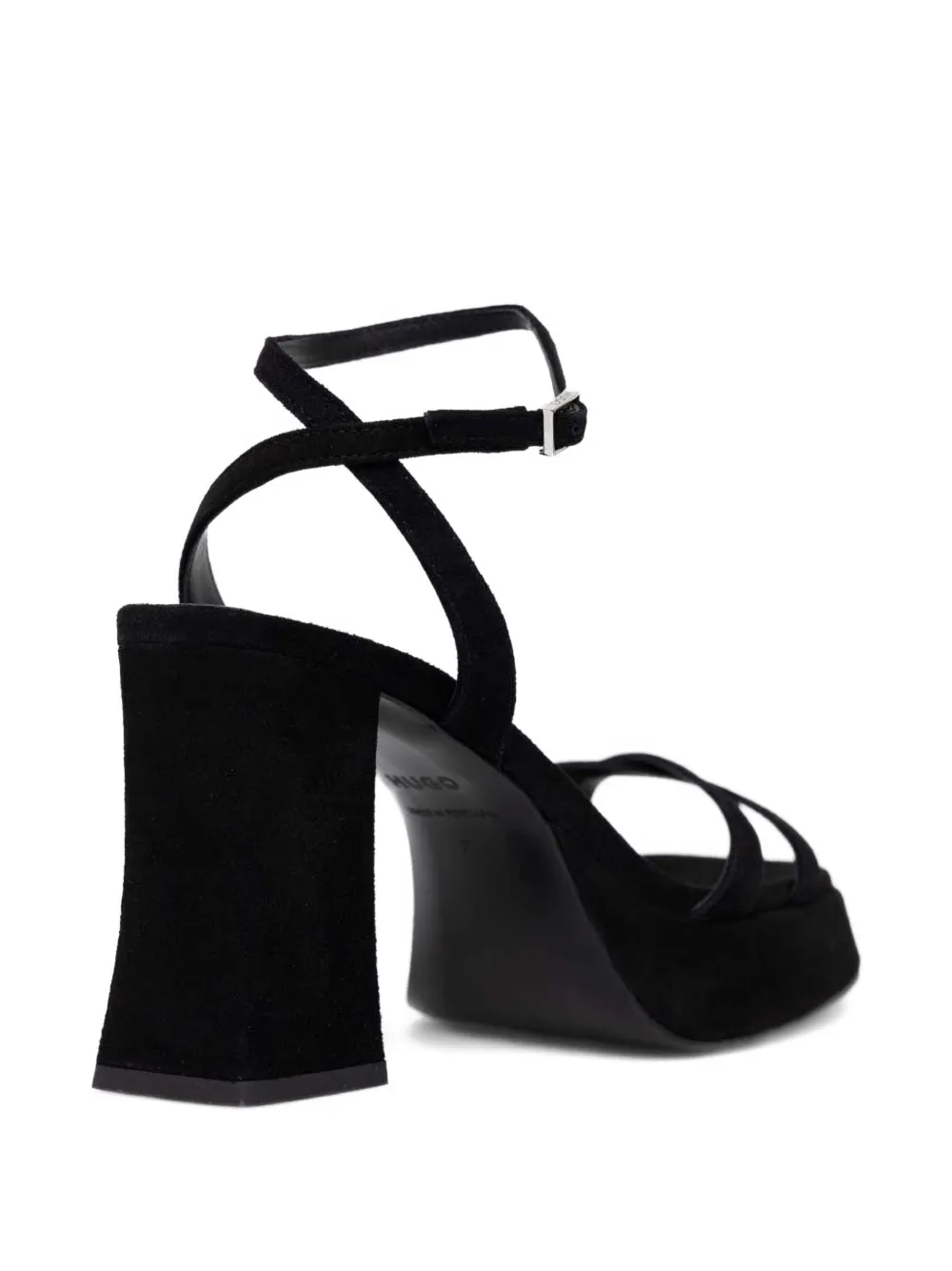 HUGO suede heeled sandals Zwart