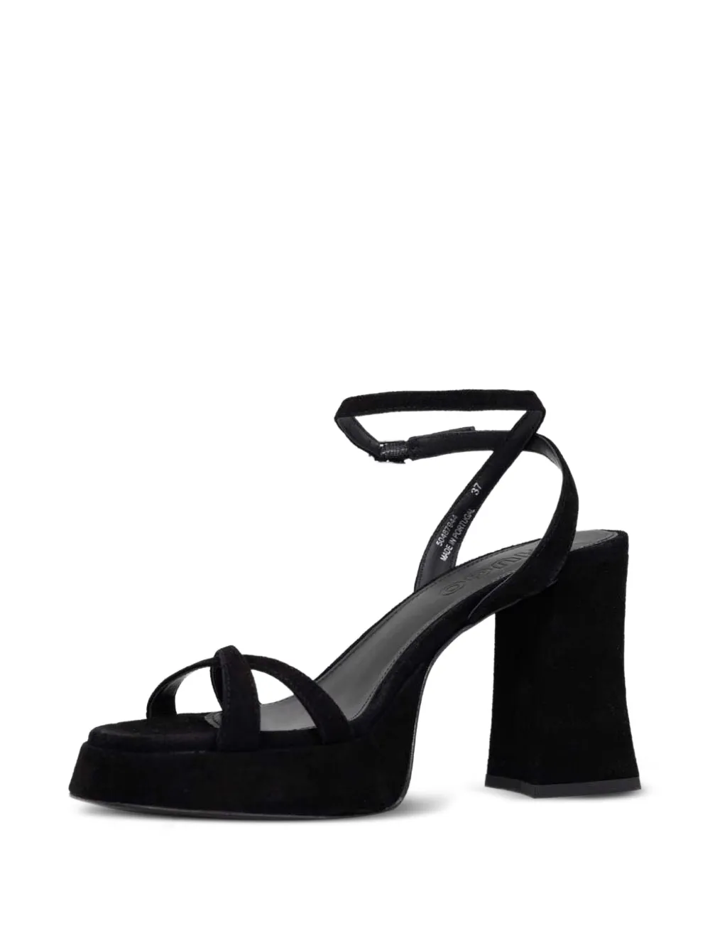 HUGO suede heeled sandals Zwart