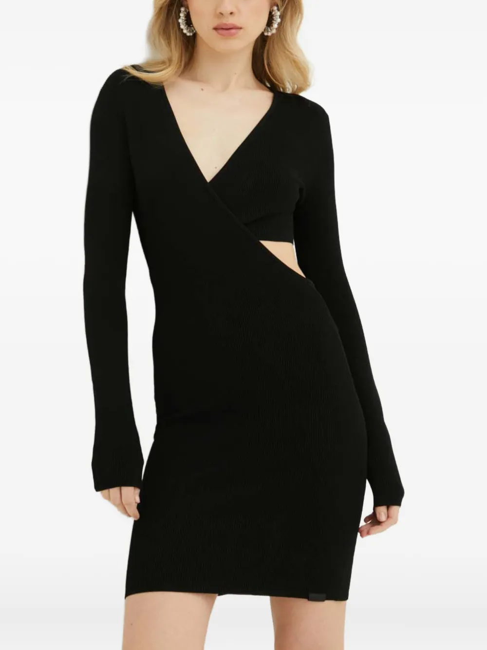 HUGO cut-out long-sleeve mini dress | Black | Image 1
