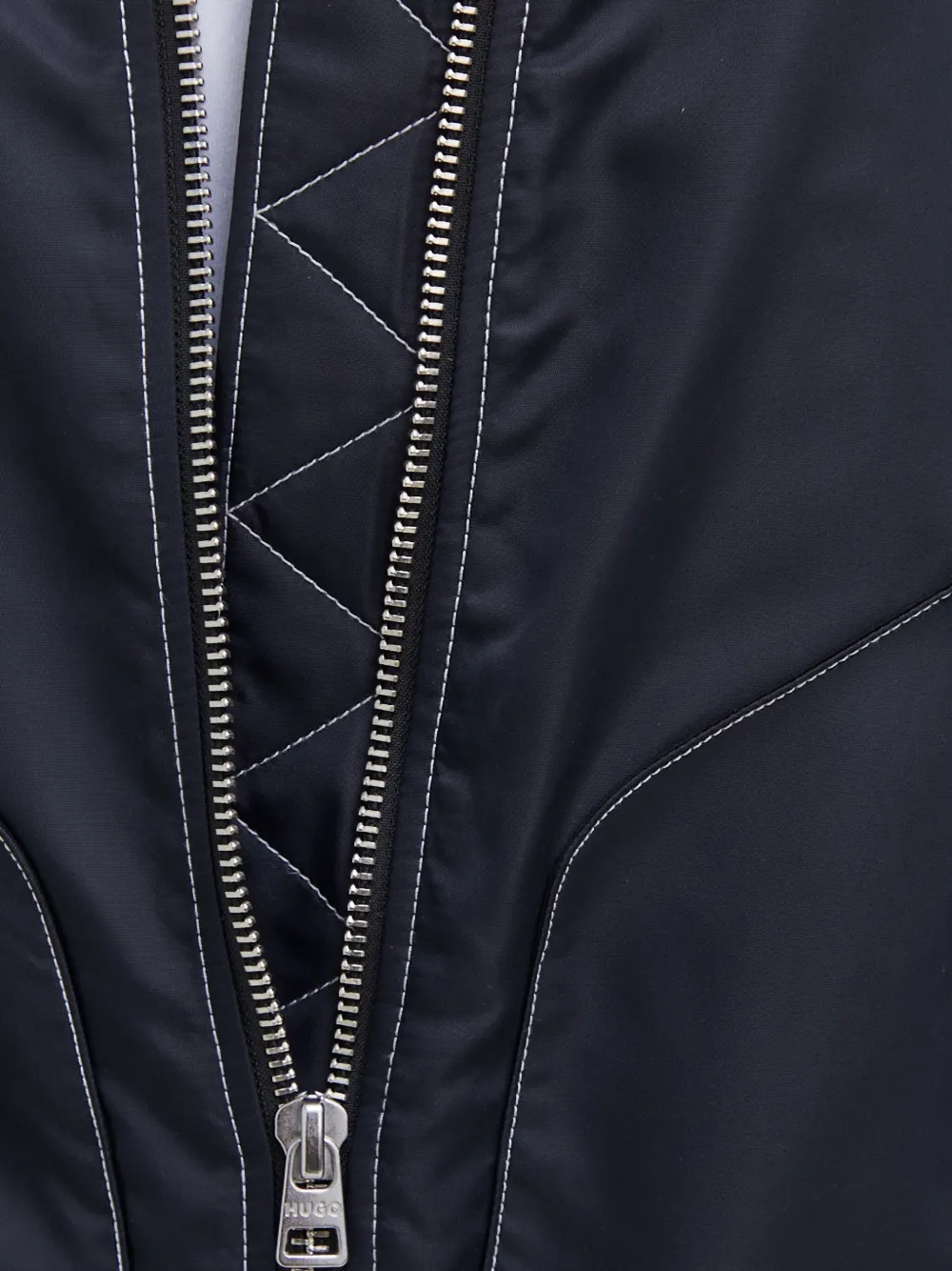 Hugo Boss Contrast-stitching Bomber Jacket In Blue