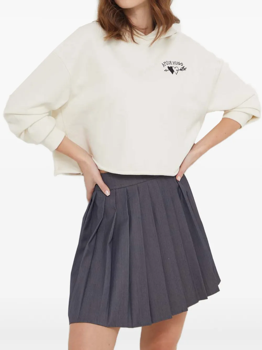 HUGO hoodie bordada | blanco | Image 1
