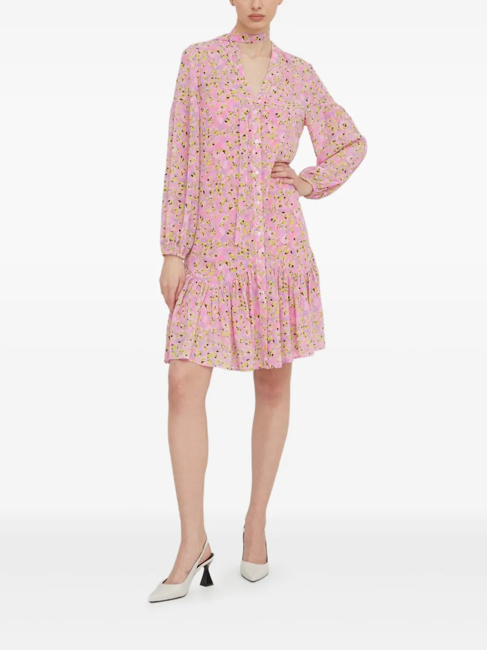 HUGO Mini-jurk met ruches - Roze