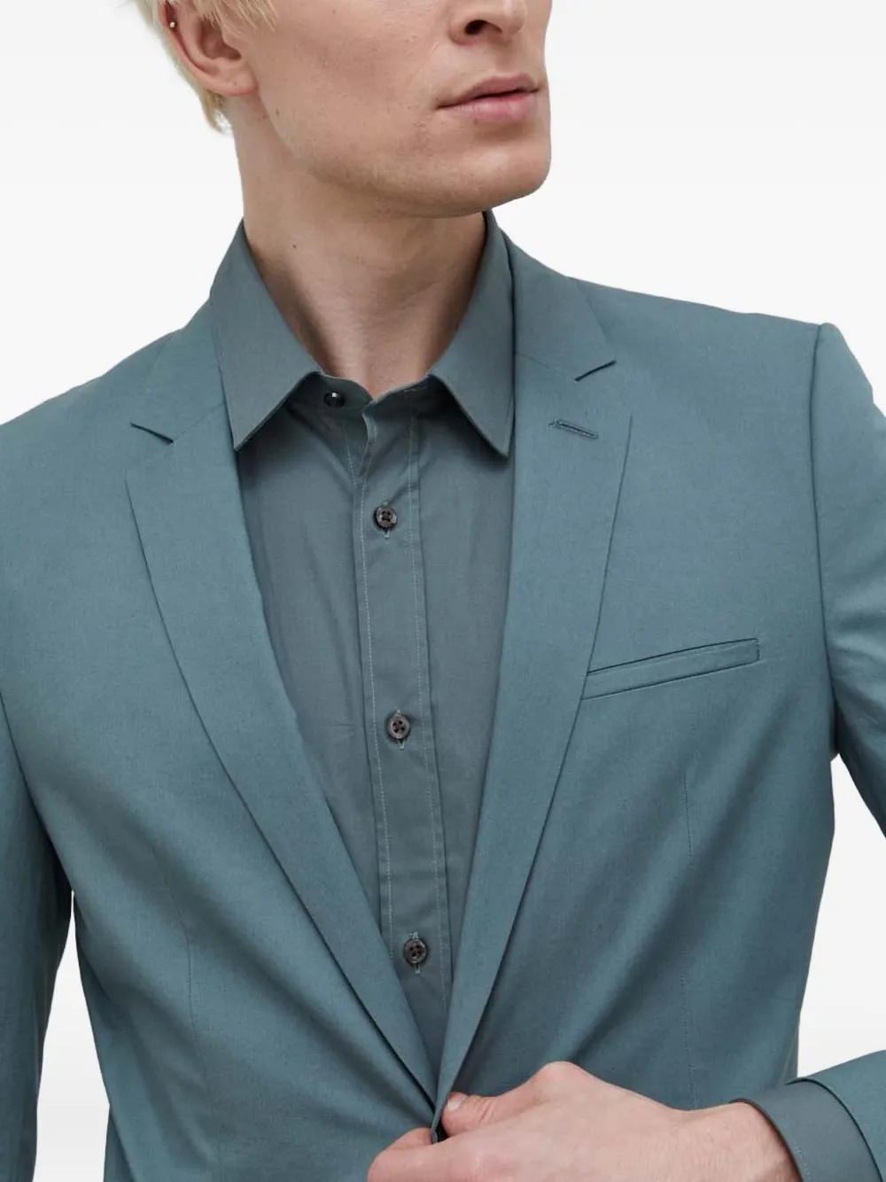 Hugo Boss Button Blazer In Blue