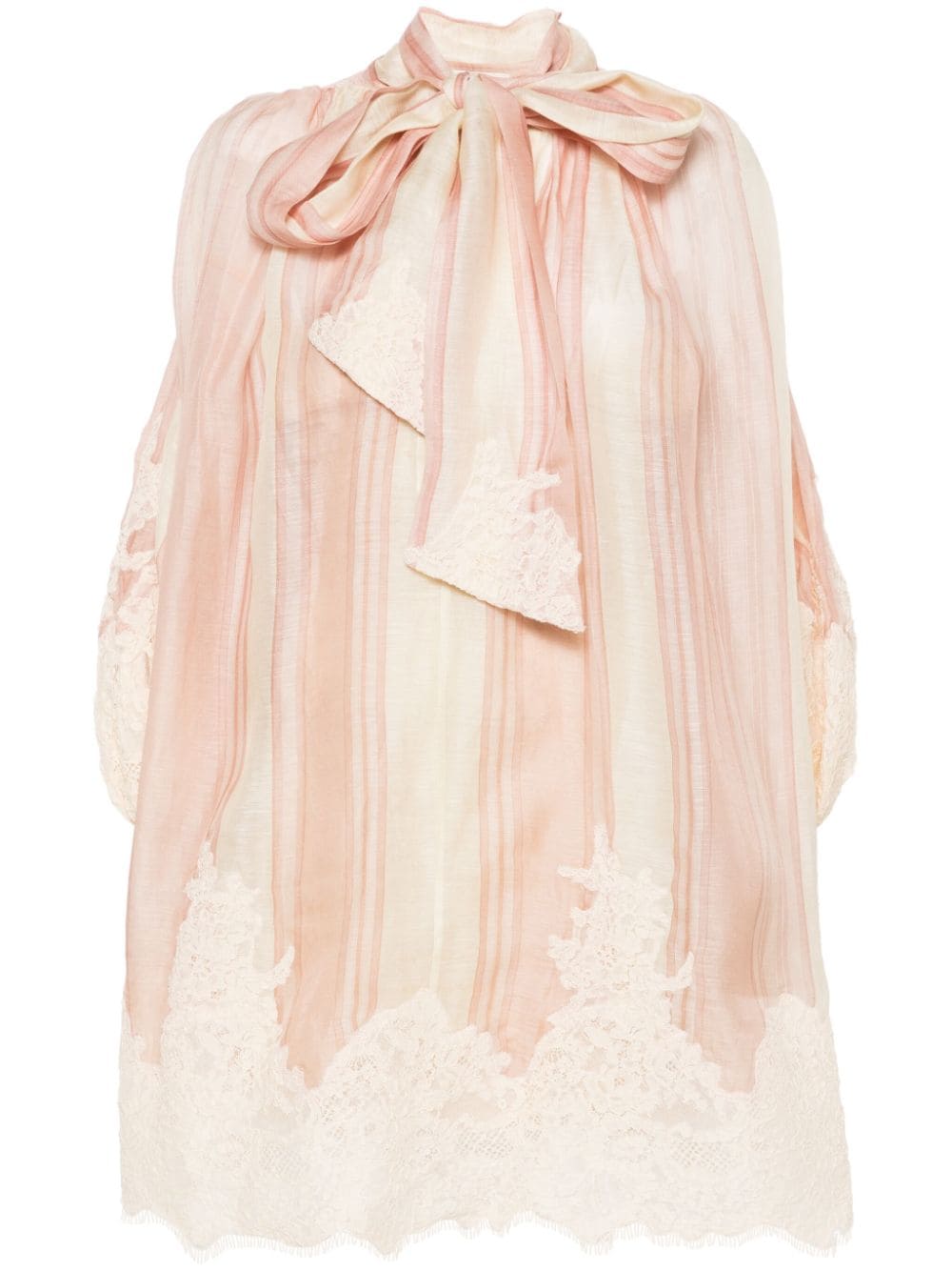 Zimmermann Lace-detail Mini Dress In Pink