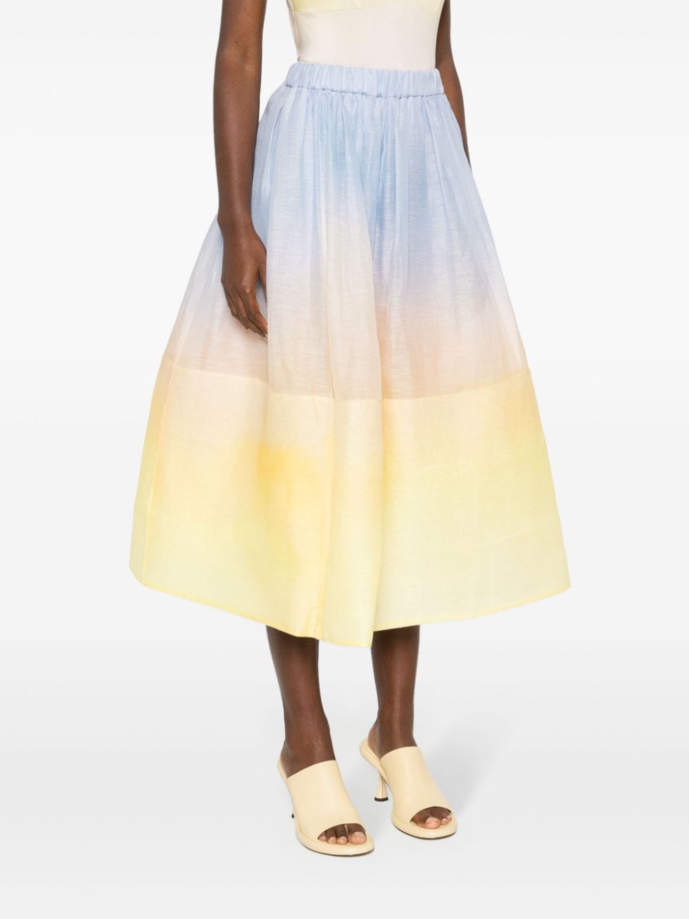 Shop Zimmermann Ombré-effect Midi Skirt In Blue