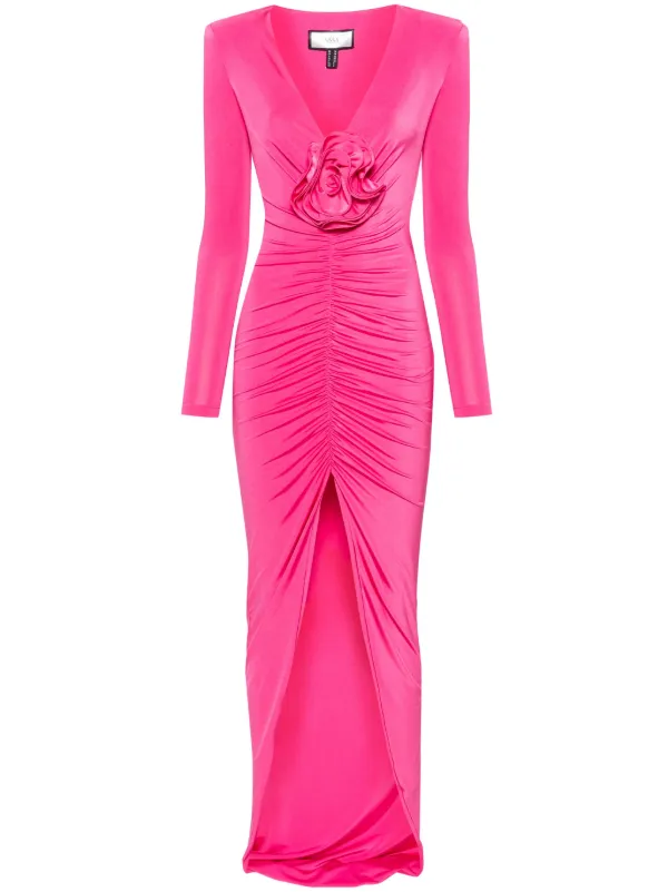 knee length dresses for ladies Émilie sleeveless floral-applique midi dress in White main image 0