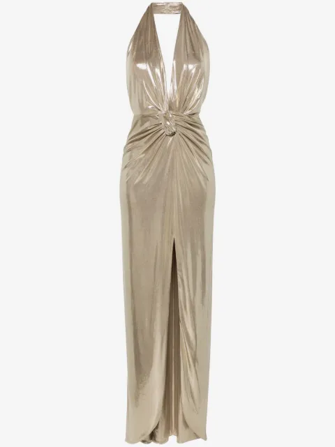 NISSA backless lamé maxi dress