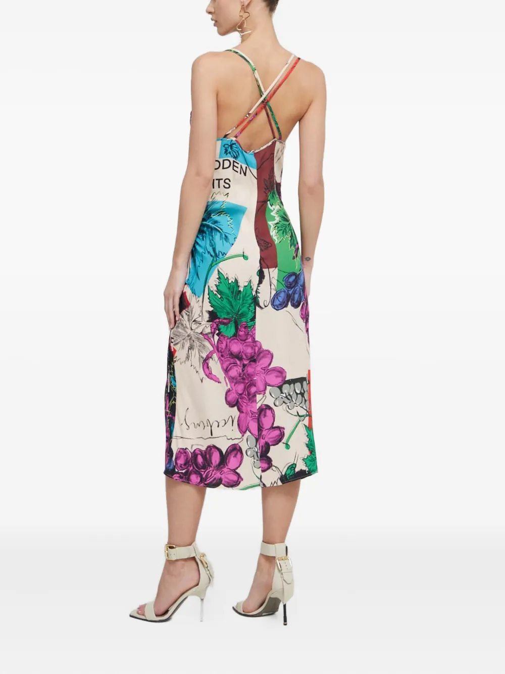 Iceberg Floral-print Midi Dress In Neutral