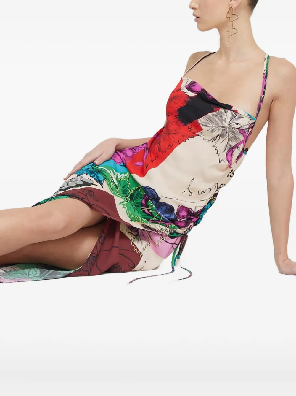 Iceberg Floral-print Midi Dress In Neutral