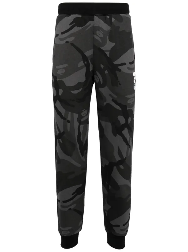 AAPE BY A BATHING APE camouflage print Tapered Track Pants Black FARFETCH AO