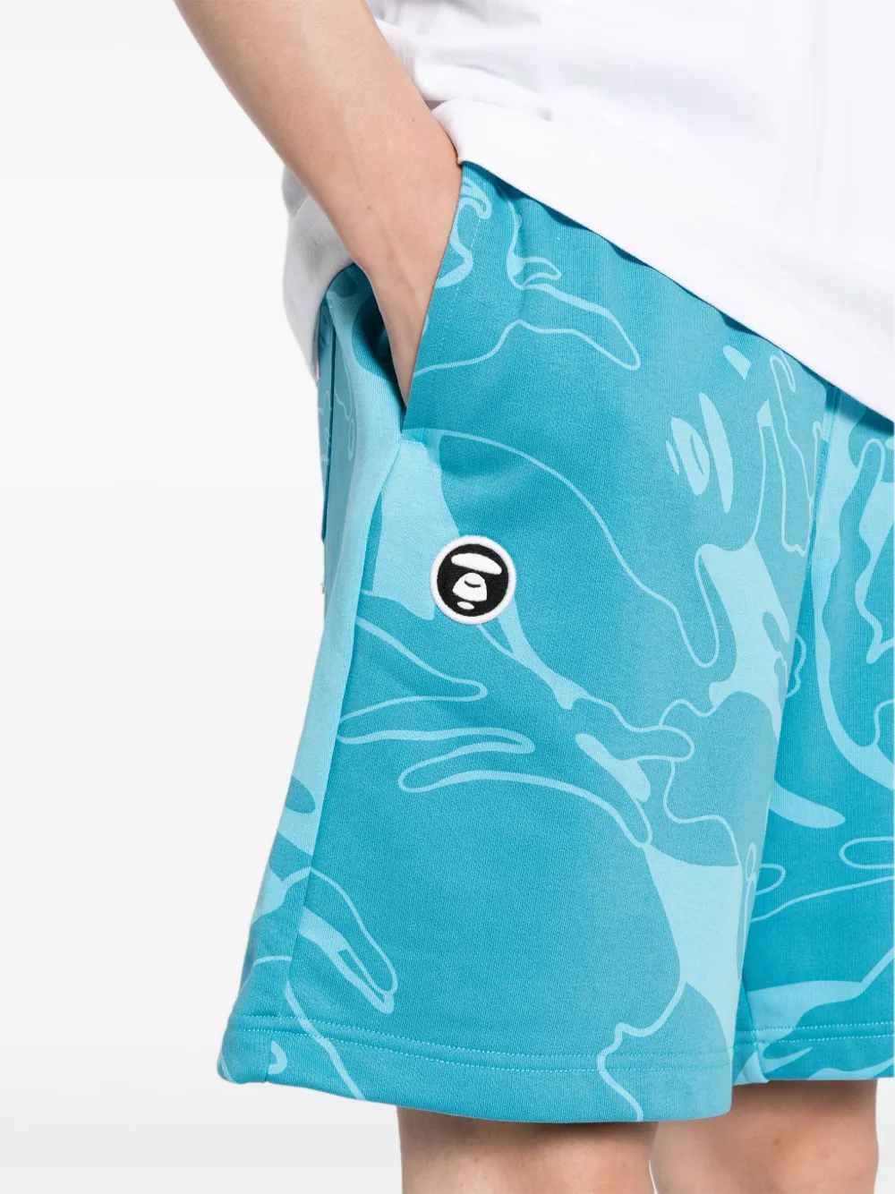 Cheap AAPE BY *A BATHING APE abstract-print jersey track shorts Men