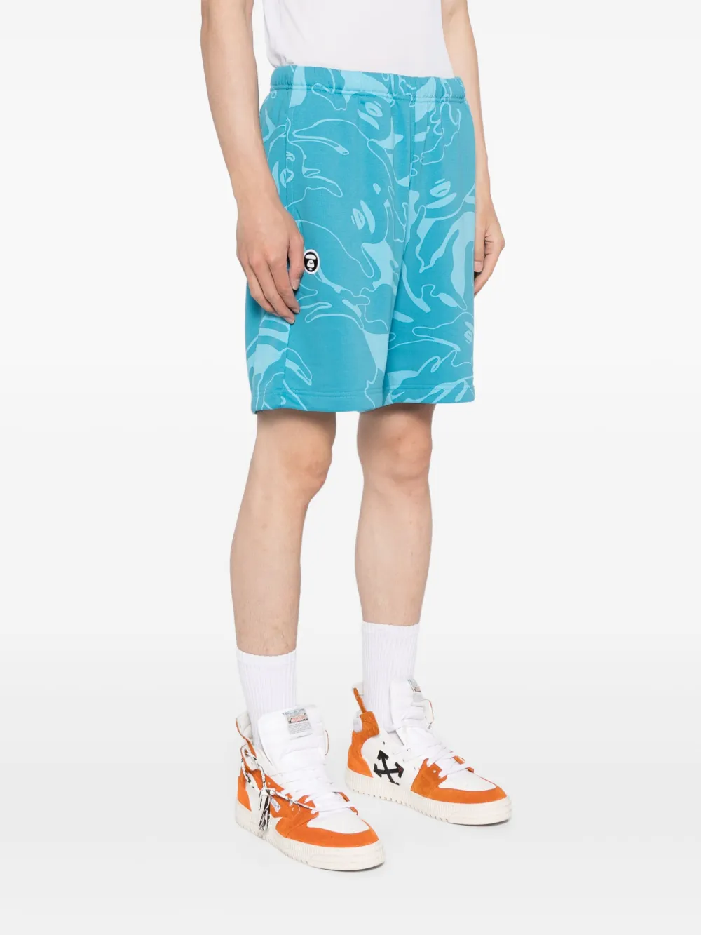 Cheap AAPE BY *A BATHING APE abstract-print jersey track shorts Men