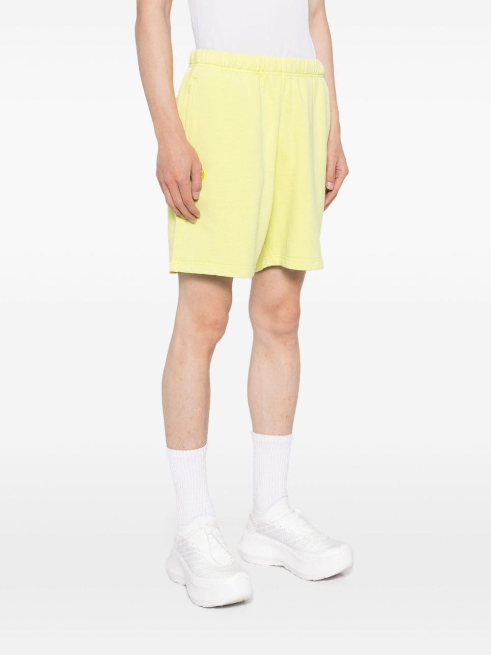 Shop Aape By A Bathing Ape Logo-embroidered Track Shorts In Yellow