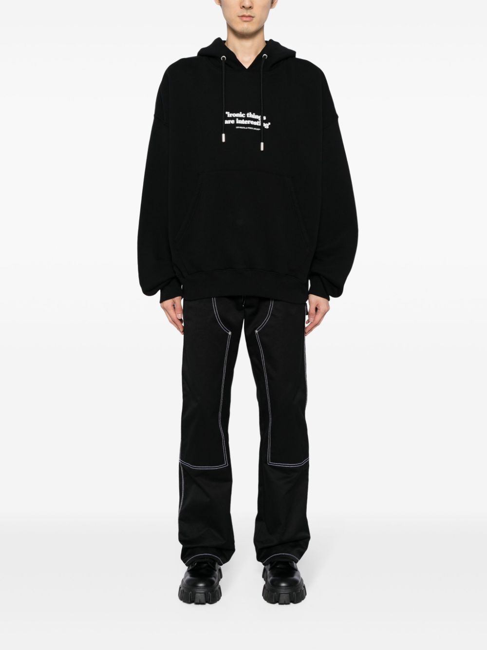 Off-White Katoenen hoodie Zwart