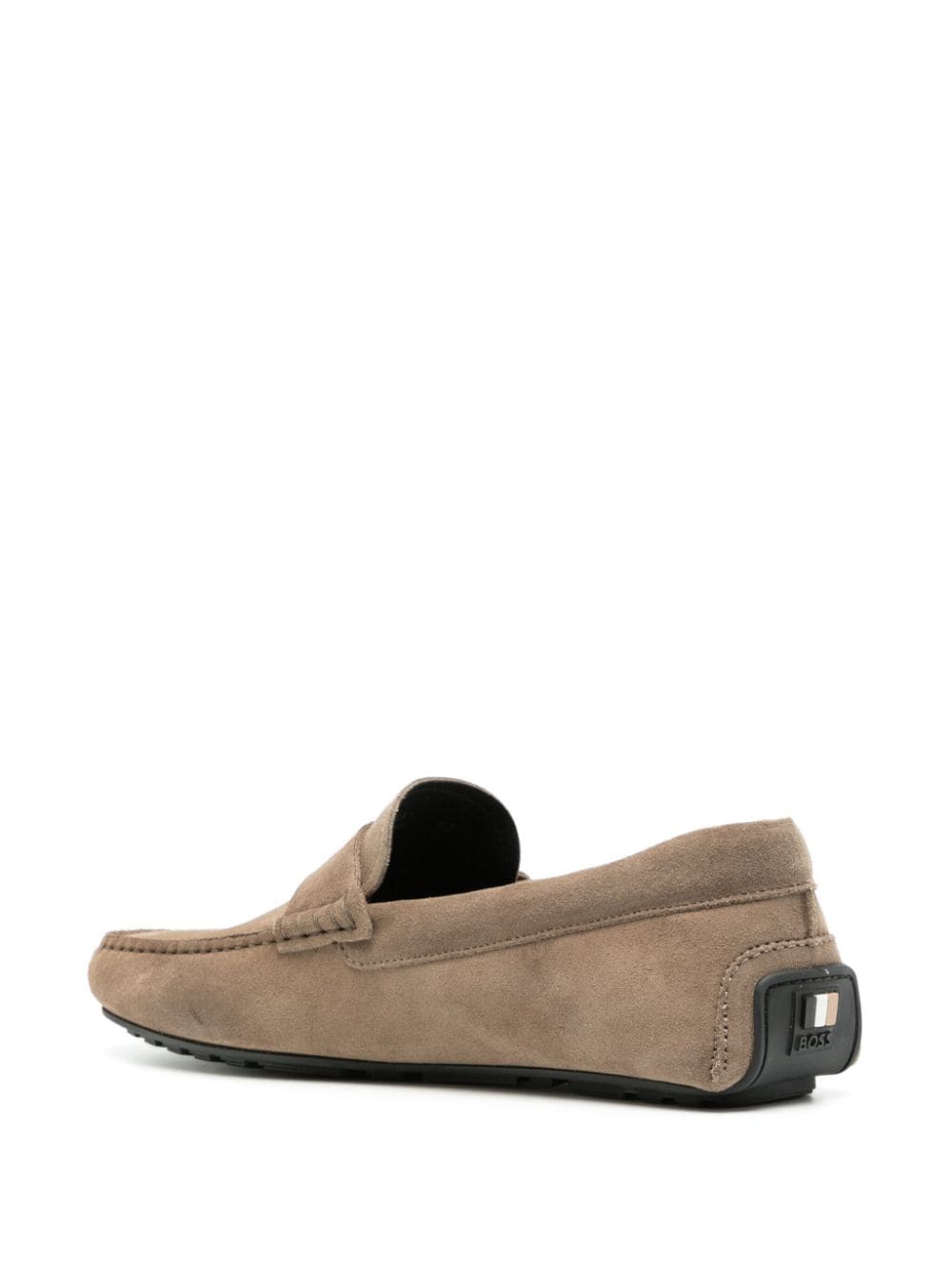 Shop Hugo Boss Noel Suede Mocassins In Brown