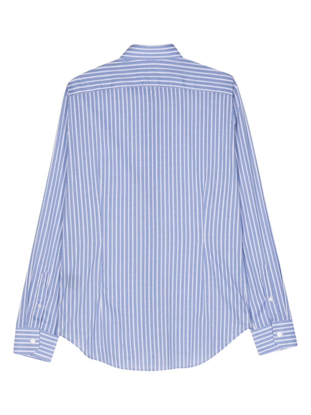 Shop Fedeli Sean Striped Shirt In Blue