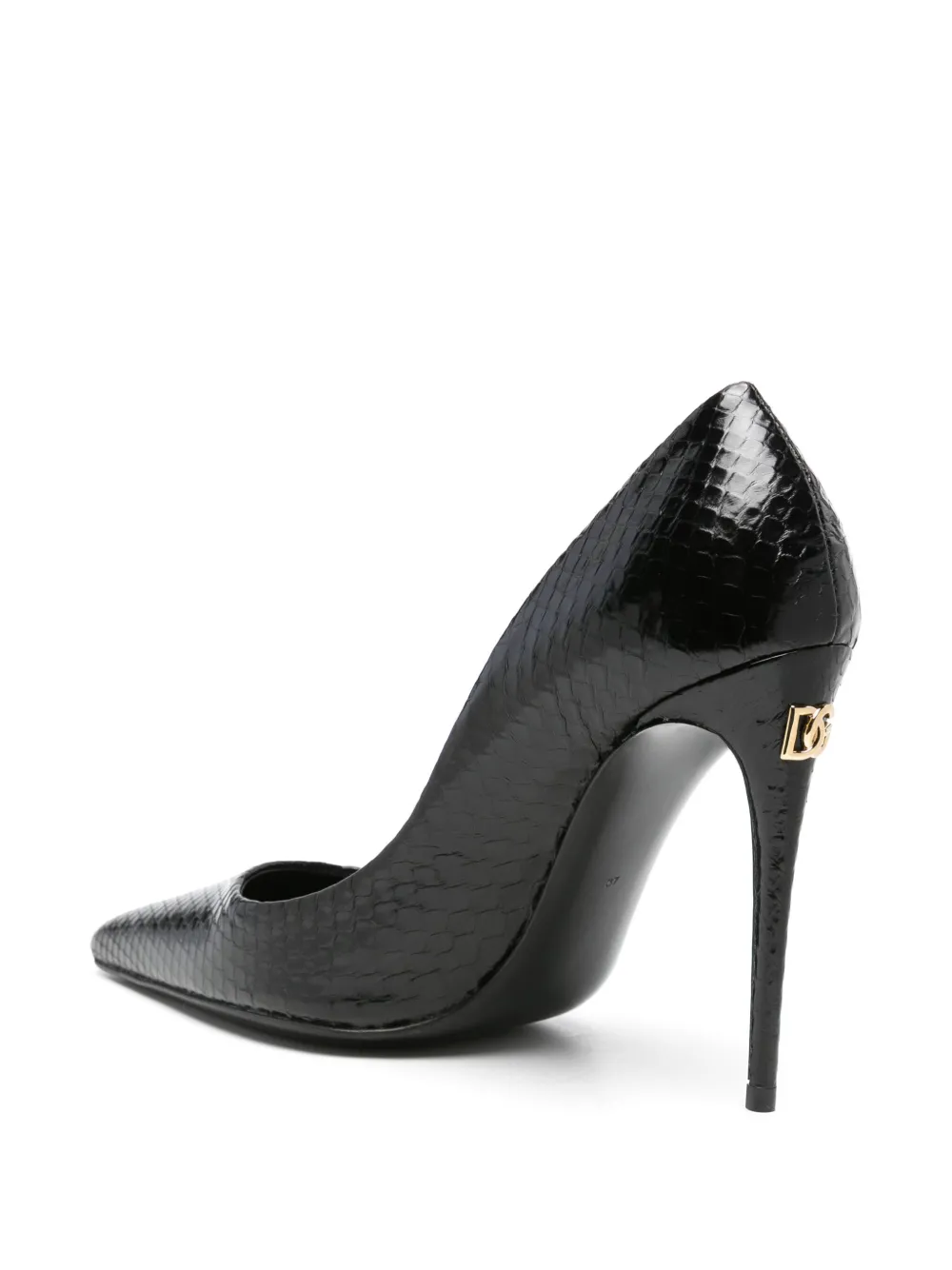 DOLCE & GABBANA 100MM PYTHON-EFFECT LEATHER PUMPS