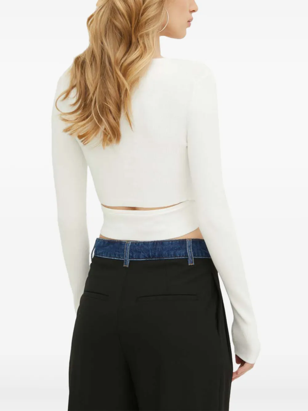 HUGO Gewikkelde top met lange mouwen Wit