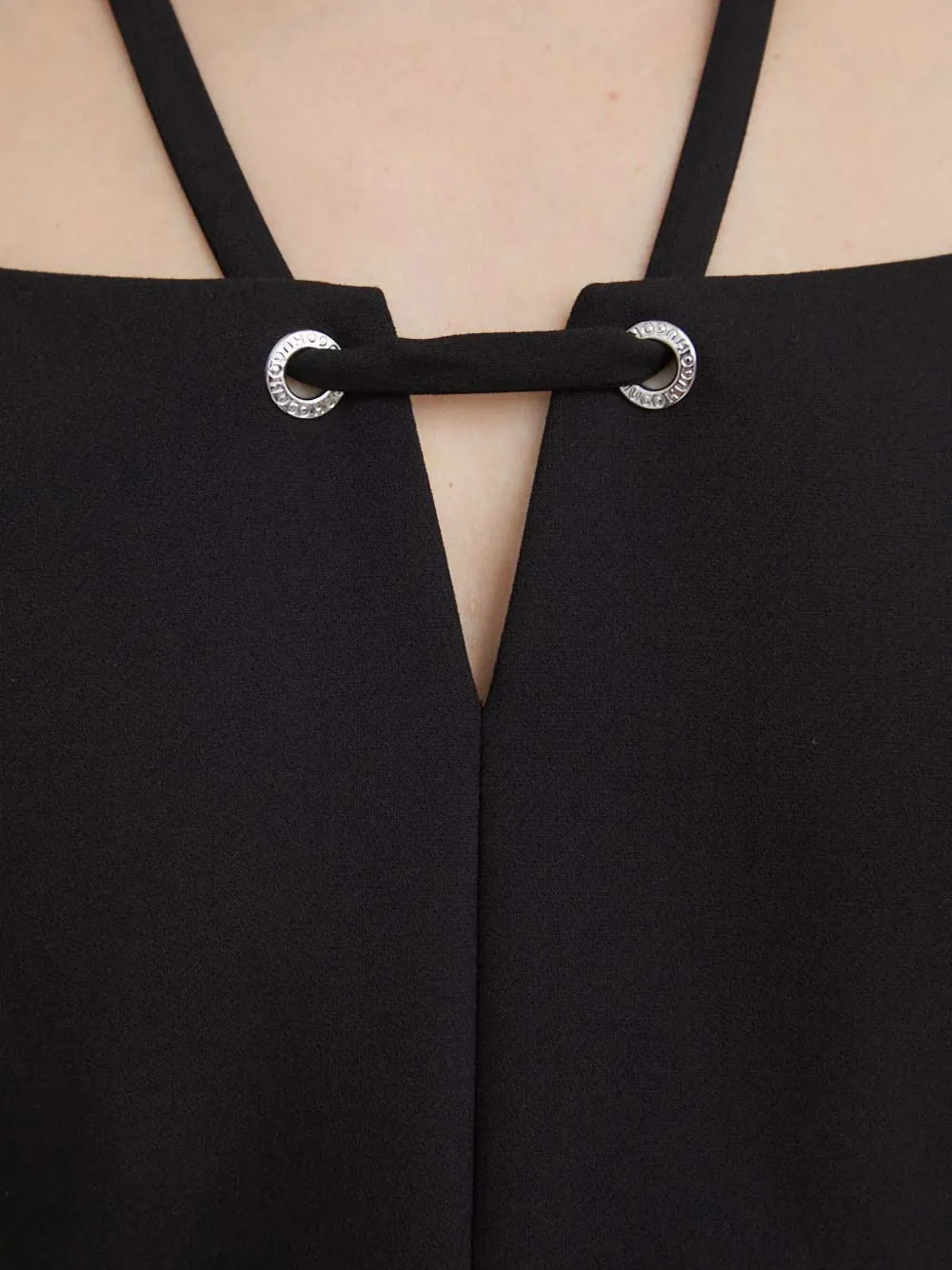 Hugo Boss Square-neck Mini Dress In Black