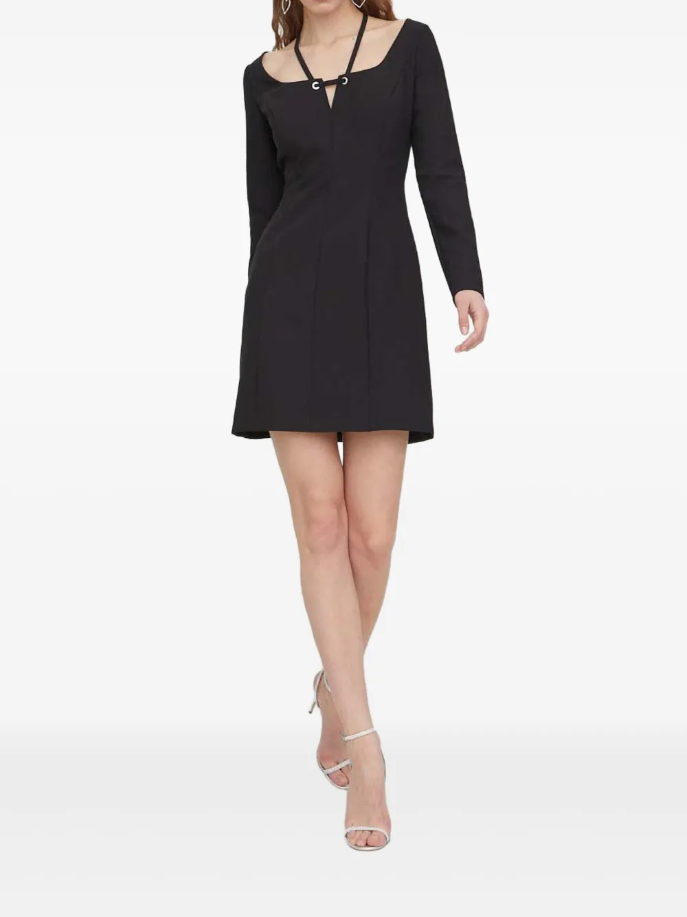 Hugo Boss Square-neck Mini Dress In Black