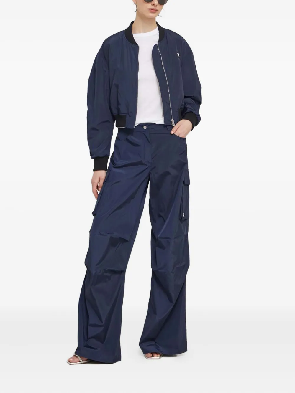 Hugo Boss Amorali Zip-up Bomber Jacket In Blue