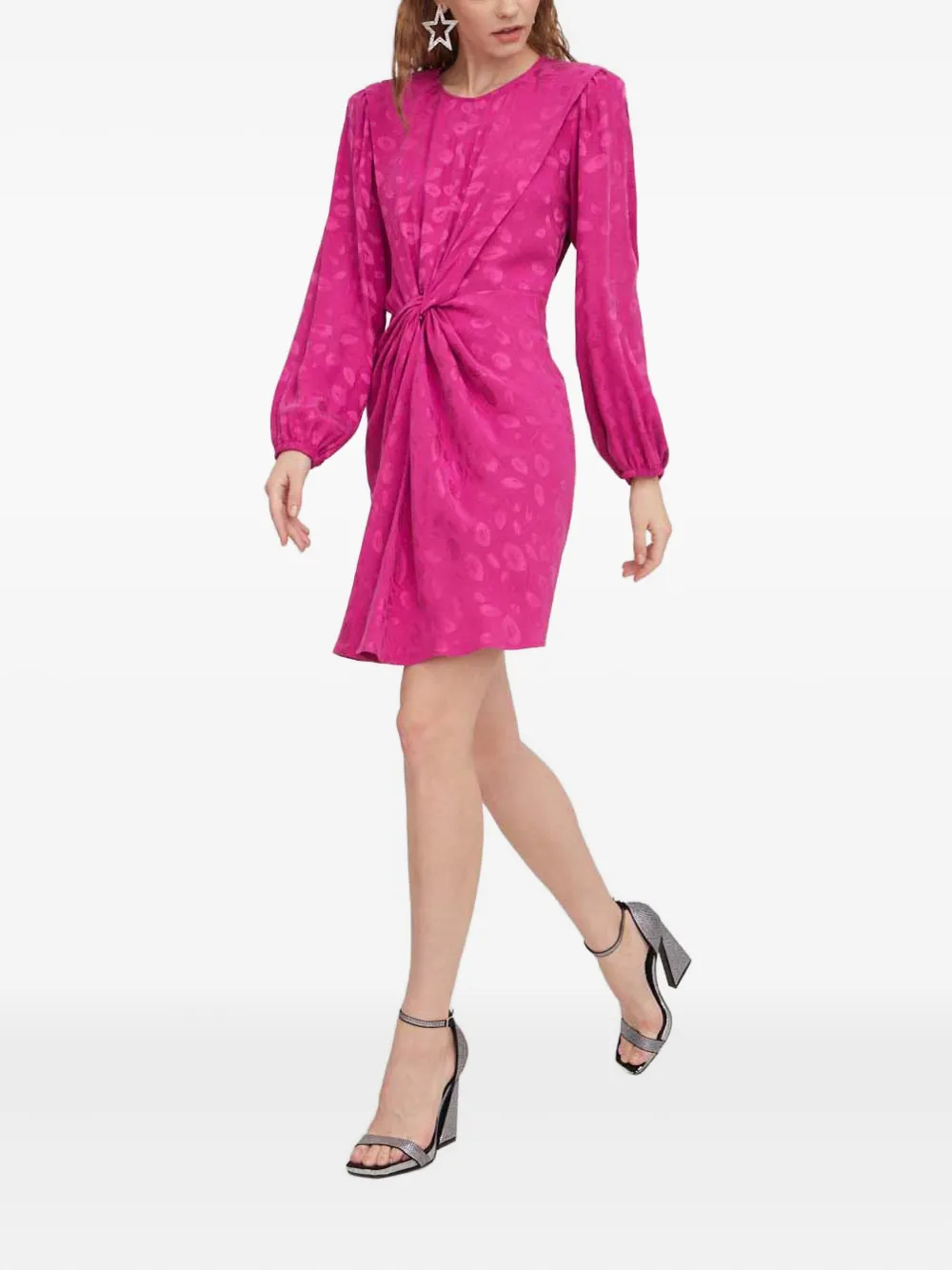 HUGO twist-detail mini dress | Pink | Image 1