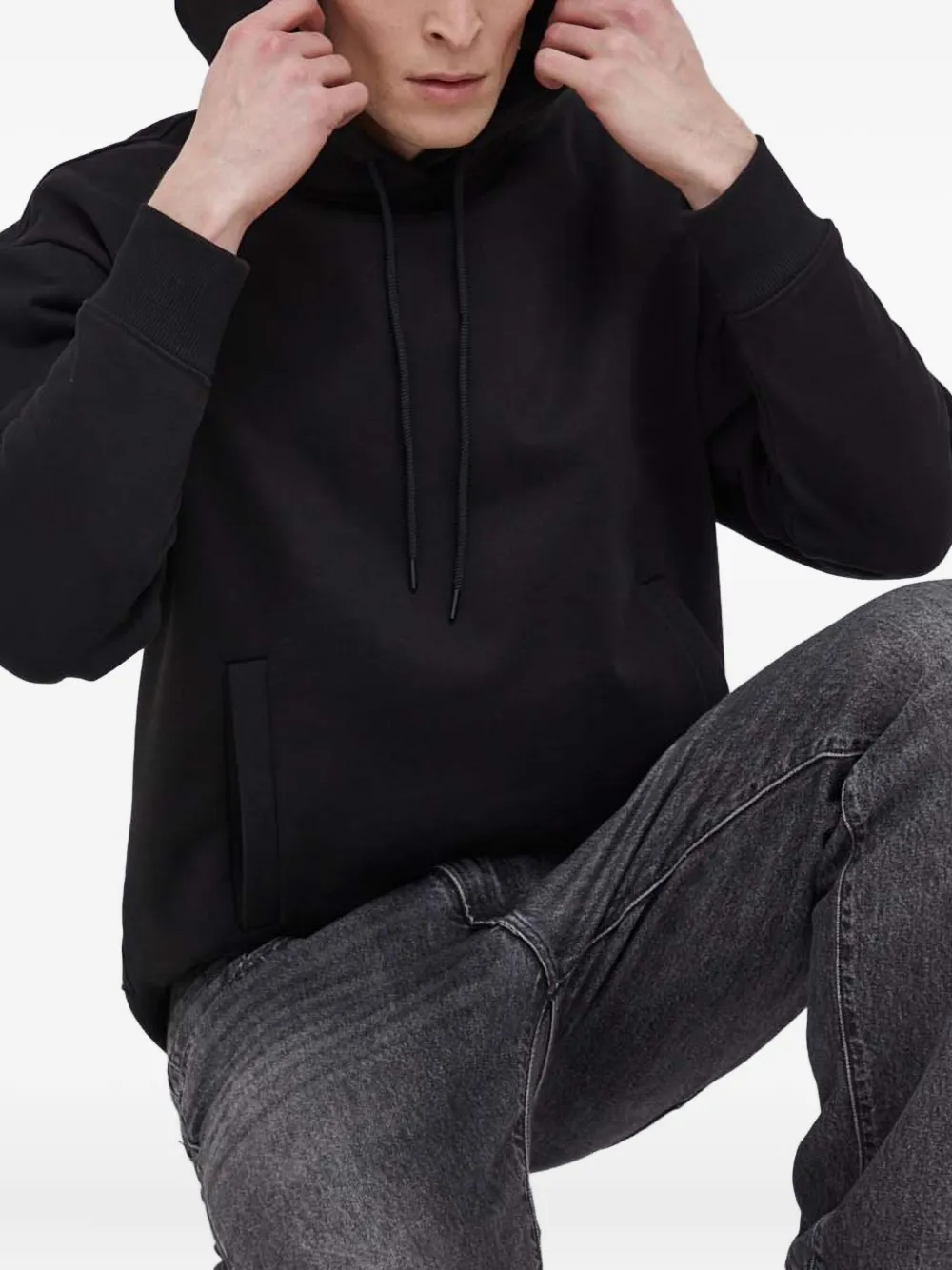 HUGO Hoodie met trekkoord Zwart