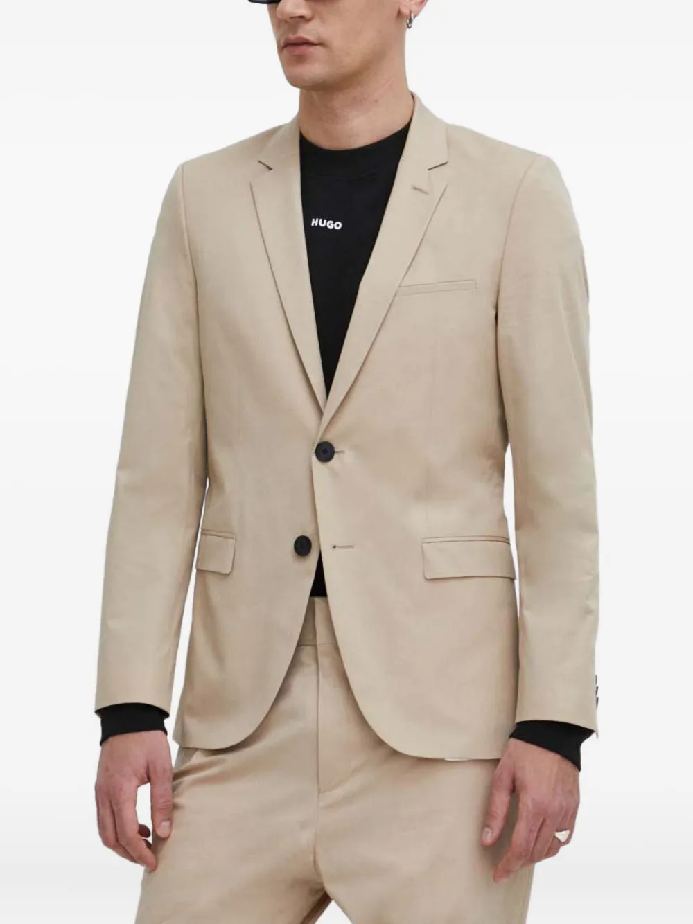 HUGO notched-lapel blazer | Neutrals | Image 1