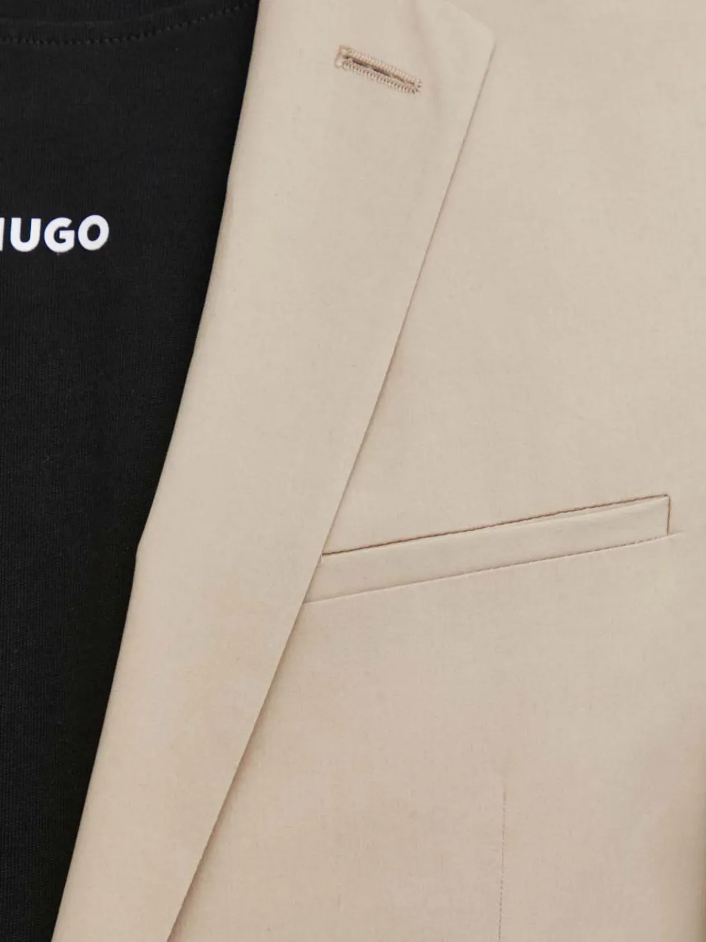 Hugo Boss Notched-lapel Blazer In Neutral